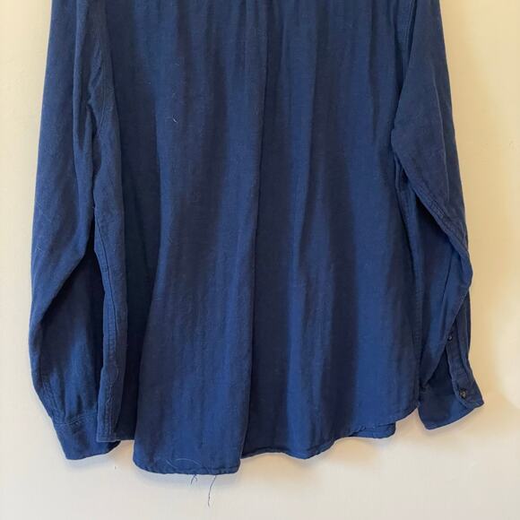 Woolrich XXL long sleeve button up shirt navy blue trucker casual woven - Picture 7 of 7